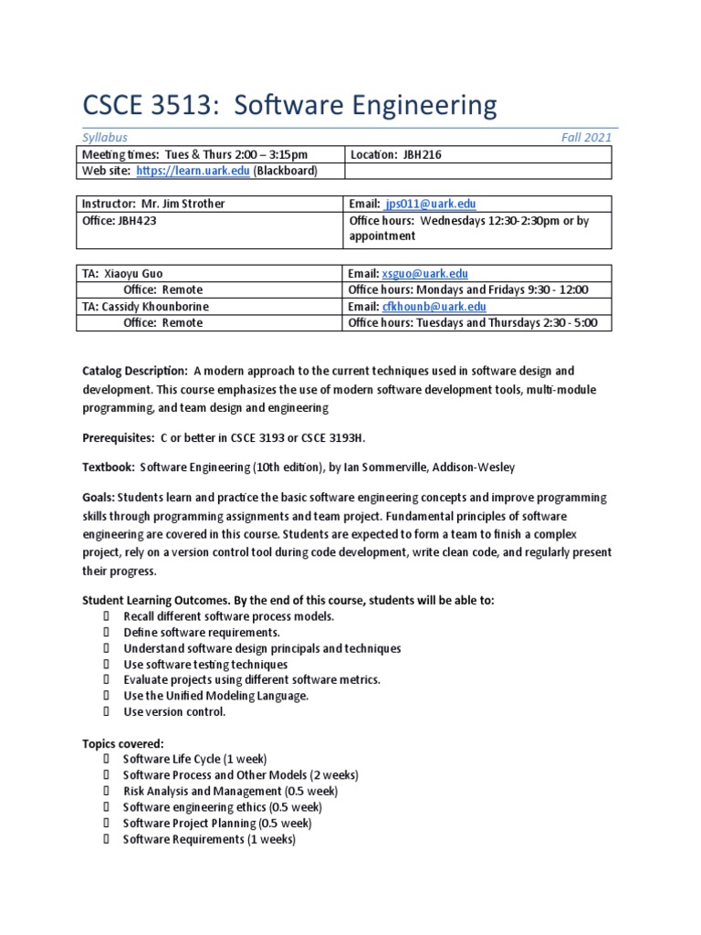 Csce410 2021 Spring Syllabus 3 Pdf Csce 410 Spring 2021 Syllabus